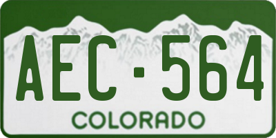 CO license plate AEC564