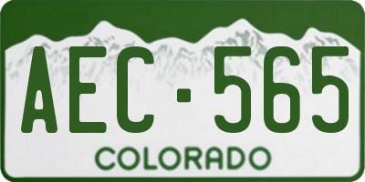CO license plate AEC565