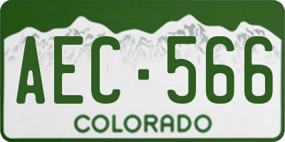 CO license plate AEC566