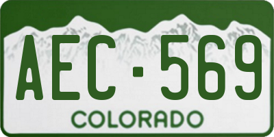 CO license plate AEC569