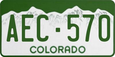 CO license plate AEC570