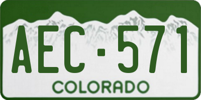 CO license plate AEC571
