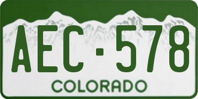 CO license plate AEC578