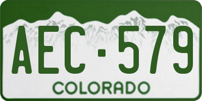 CO license plate AEC579