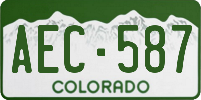 CO license plate AEC587