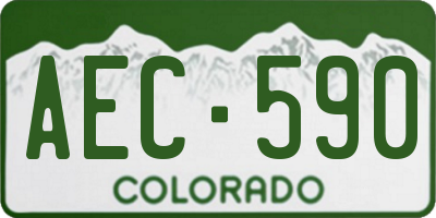 CO license plate AEC590