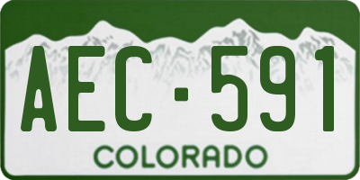 CO license plate AEC591
