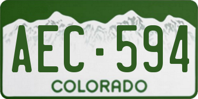CO license plate AEC594