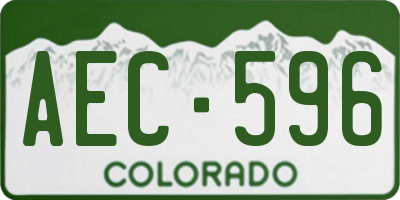CO license plate AEC596