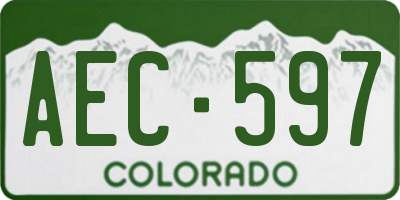 CO license plate AEC597