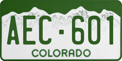 CO license plate AEC601