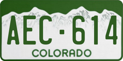 CO license plate AEC614
