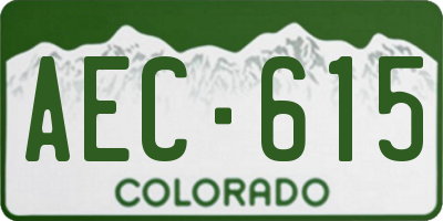 CO license plate AEC615