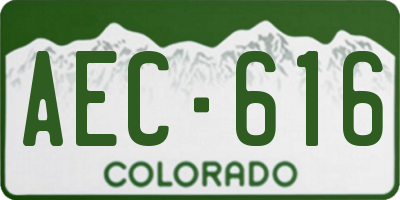 CO license plate AEC616