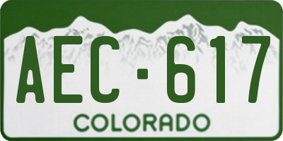 CO license plate AEC617