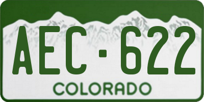 CO license plate AEC622