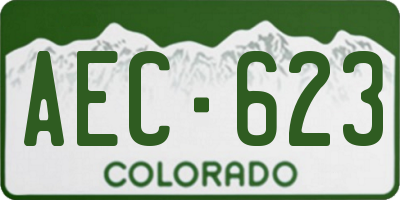 CO license plate AEC623