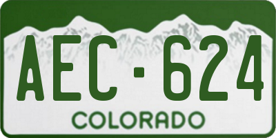 CO license plate AEC624
