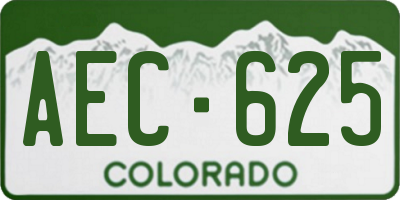 CO license plate AEC625