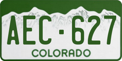 CO license plate AEC627