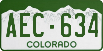 CO license plate AEC634