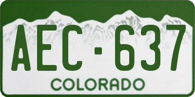 CO license plate AEC637