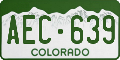 CO license plate AEC639