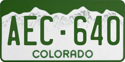 CO license plate AEC640