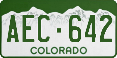 CO license plate AEC642