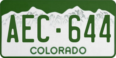 CO license plate AEC644