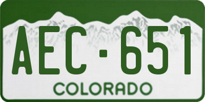 CO license plate AEC651