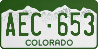 CO license plate AEC653