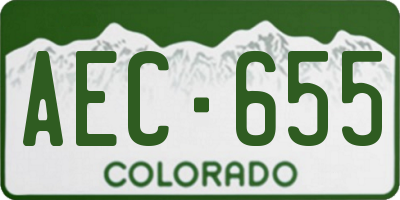 CO license plate AEC655