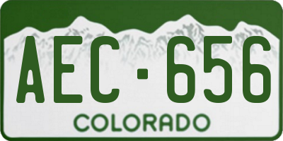 CO license plate AEC656