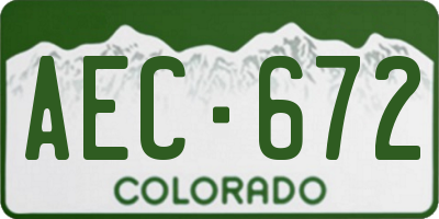 CO license plate AEC672