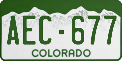 CO license plate AEC677