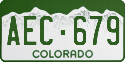 CO license plate AEC679