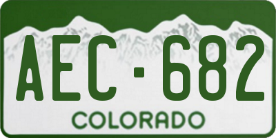 CO license plate AEC682
