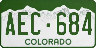 CO license plate AEC684
