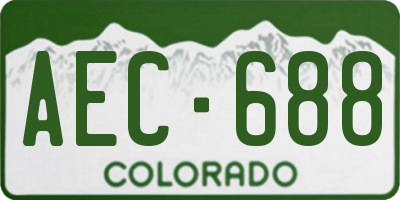 CO license plate AEC688