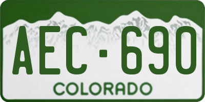 CO license plate AEC690