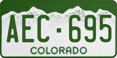 CO license plate AEC695