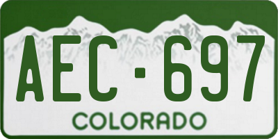 CO license plate AEC697