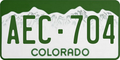CO license plate AEC704