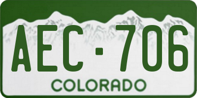CO license plate AEC706