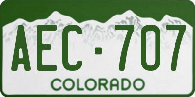 CO license plate AEC707