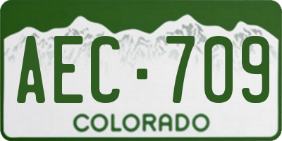 CO license plate AEC709