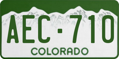 CO license plate AEC710