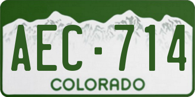 CO license plate AEC714