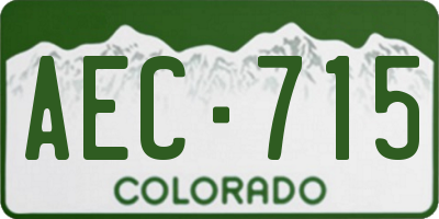 CO license plate AEC715